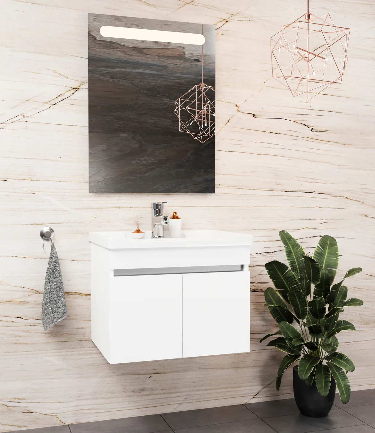 Meuble salle de bain Istanbul Blanc 50x36 cm / 60x46 cm / 80x46 cm
