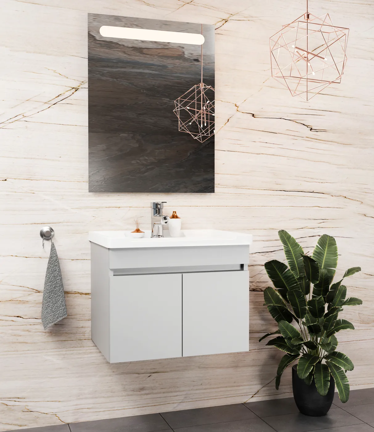 Meuble salle de bain Istanbul Gris 50x36 cm / 60x46 cm / 80x46 cm