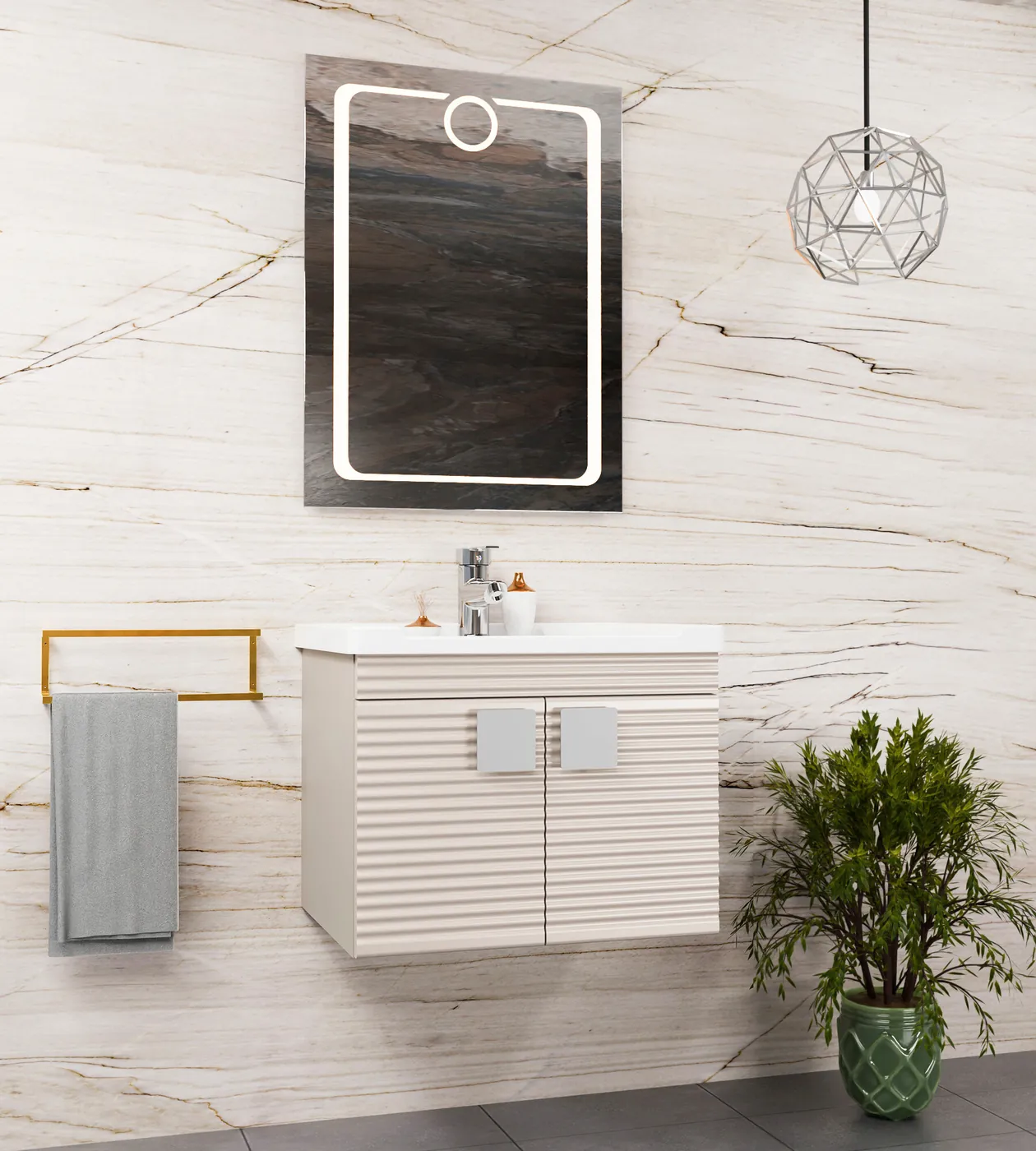 Meuble salle de bain Bridge Barde Minéral 60x46 cm / 80x46 cm