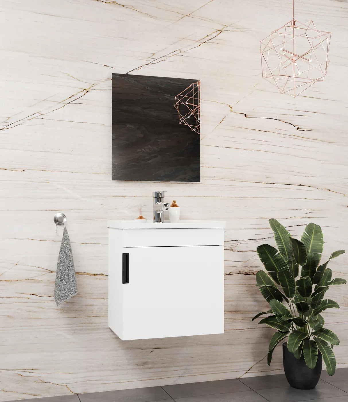 Meuble salle de bain Yalova 50x36 Blanc 50x36 cm / 50x26 cm