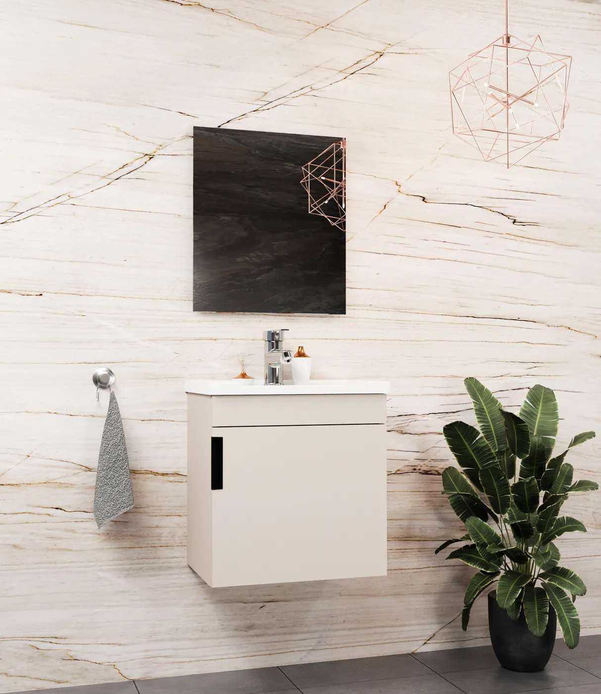 Meuble salle de bain Yalova 50x36 Minéral 50x36 cm / 50x26 cm