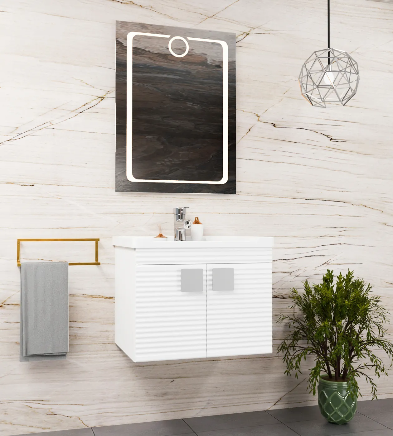 Meuble salle de bain Bridge Barde Blanc — 2 portes